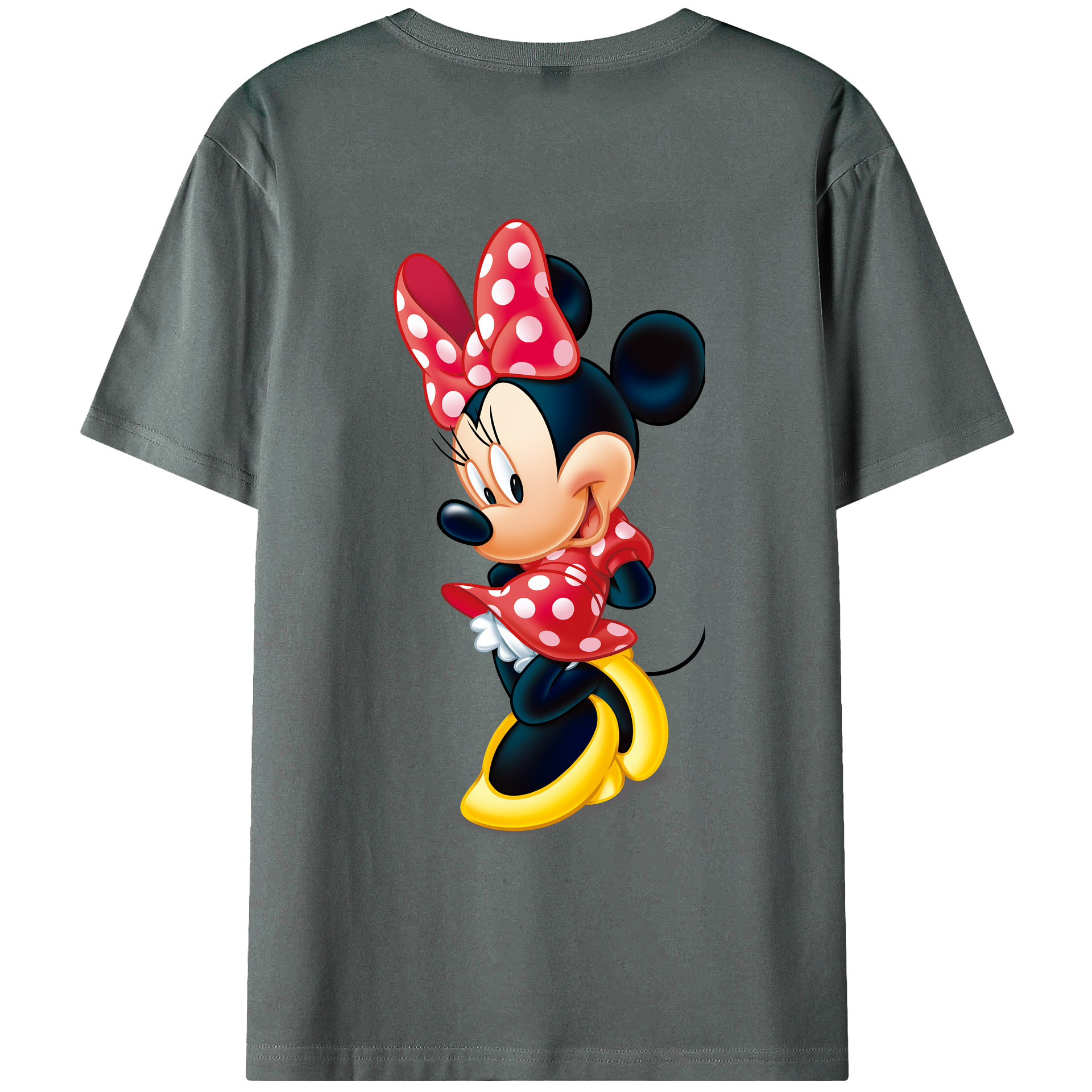 （画像用） ミッキーマウス Mickey Mouse 綿100％ メンズ半袖Tシャツ（バックプリント） 通気性